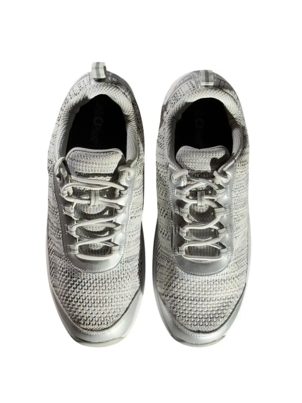 Orthofeet Womens Wide Fit Sneakers Size 12 D Silver/Gray Knit Mesh - Picture 4 of 11